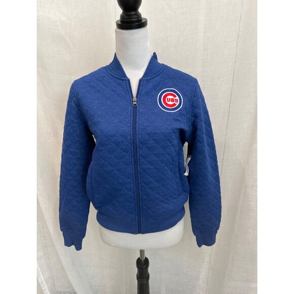 Chicago Cubs Womens Quilted Bomber Jacket - Medium - Genuine Merchandise By G-II - Picture 1 of 5